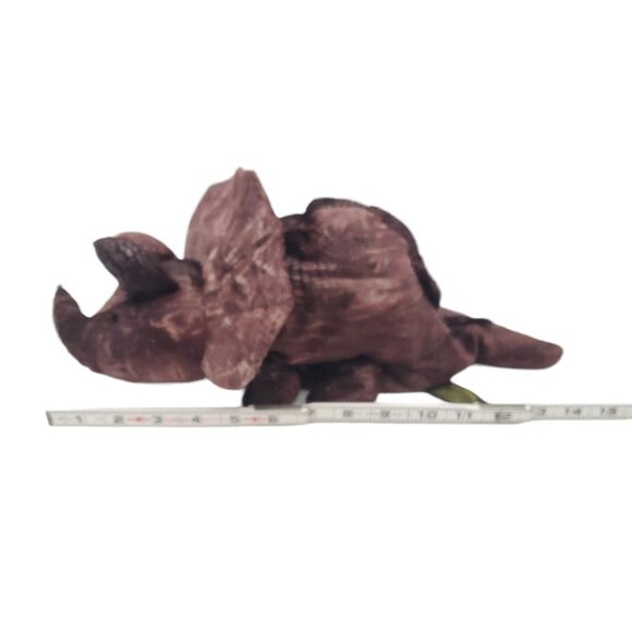 Russ Tyrone Triceratops‎ Dinosaur Bean Bag 14" Plush Brown Dino Stuffed Toy - Picture 6 of 8